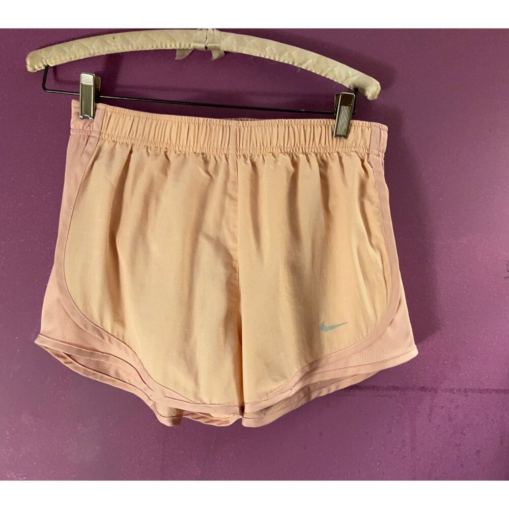 Nike Dri-Fit Running Shorts Womens Size M Tempo Peach Pink Athletic Lined Lightw